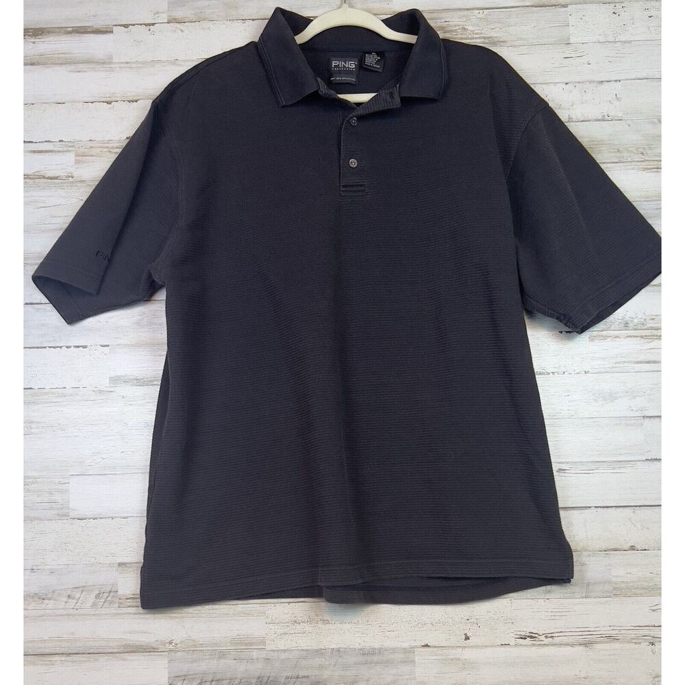 Ping Collection Men's XL Dry Fiber Dynamics Solid Dark Blue Golf Polo Shirt
